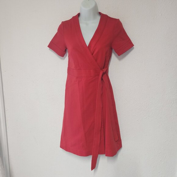 Boden *** stylish wrap dress Burnt Orange in size 4P - Picture 2 of 12
